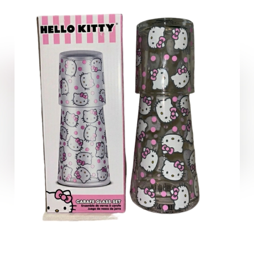 Hello Kitty carafe glass set